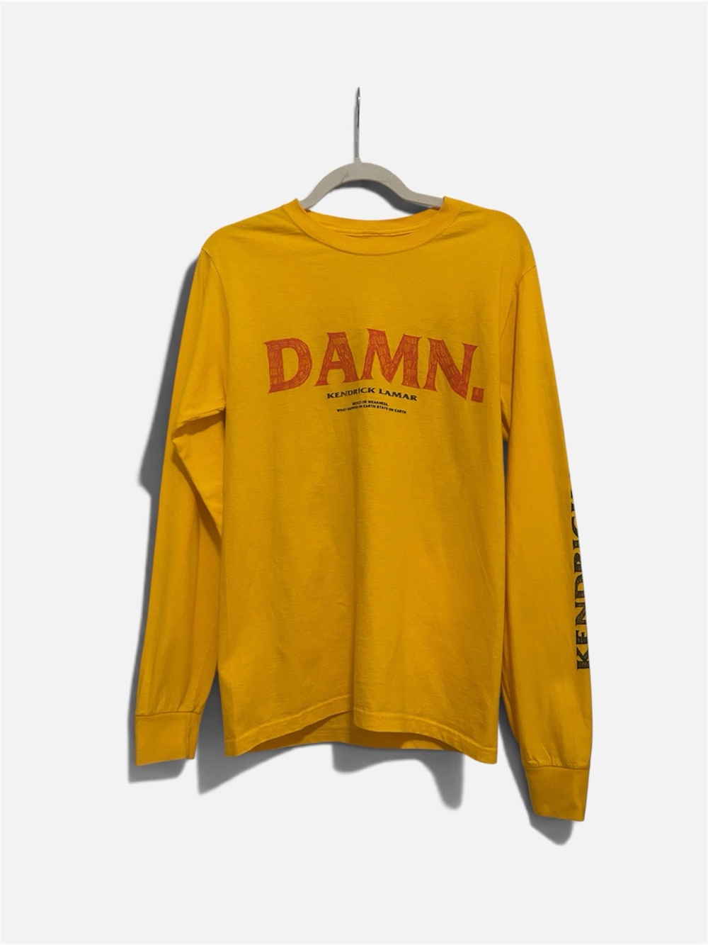 Kendrick Lamar DAMN. Tour Long Sleeve Tee | Yellow TDE Merch Size S